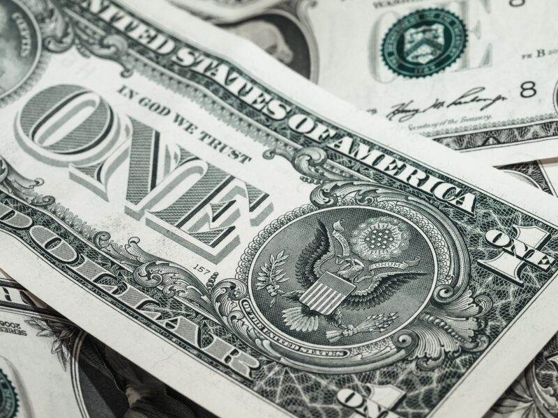 nota em cédula de um Dólar